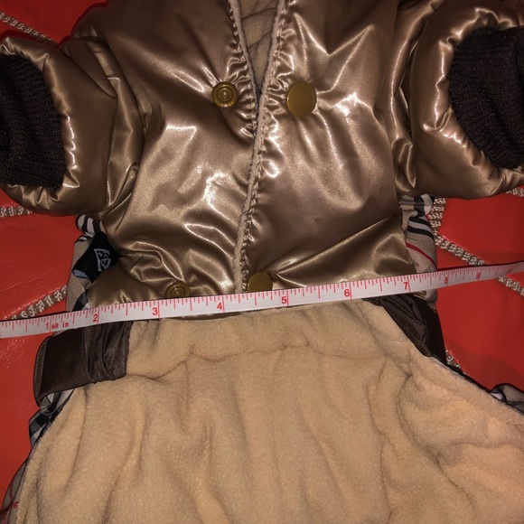 Designer Pooch Plaid Dog Coat w Faux Fur - Picture 6 of 14